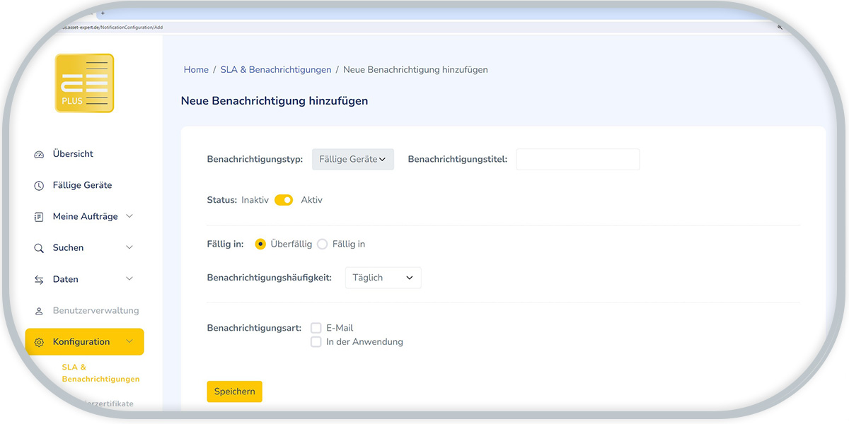 Einhaltung von Kalibrierfristen durch praktische Benachrichtigungsfunktion